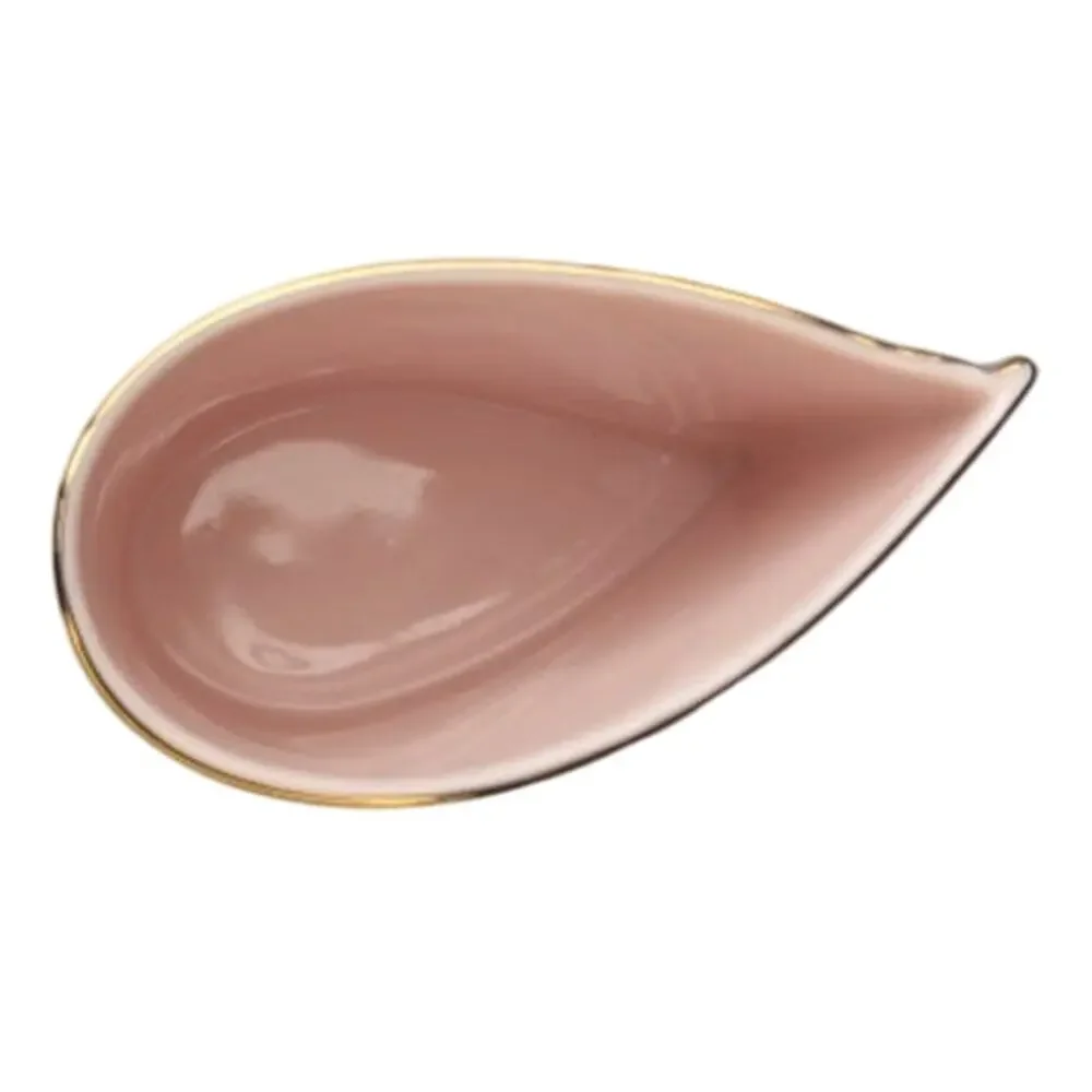Vintage 80s Yamaji Japanese Vase Tear Drop Floral Pink Gold Lilly Unique Retro
